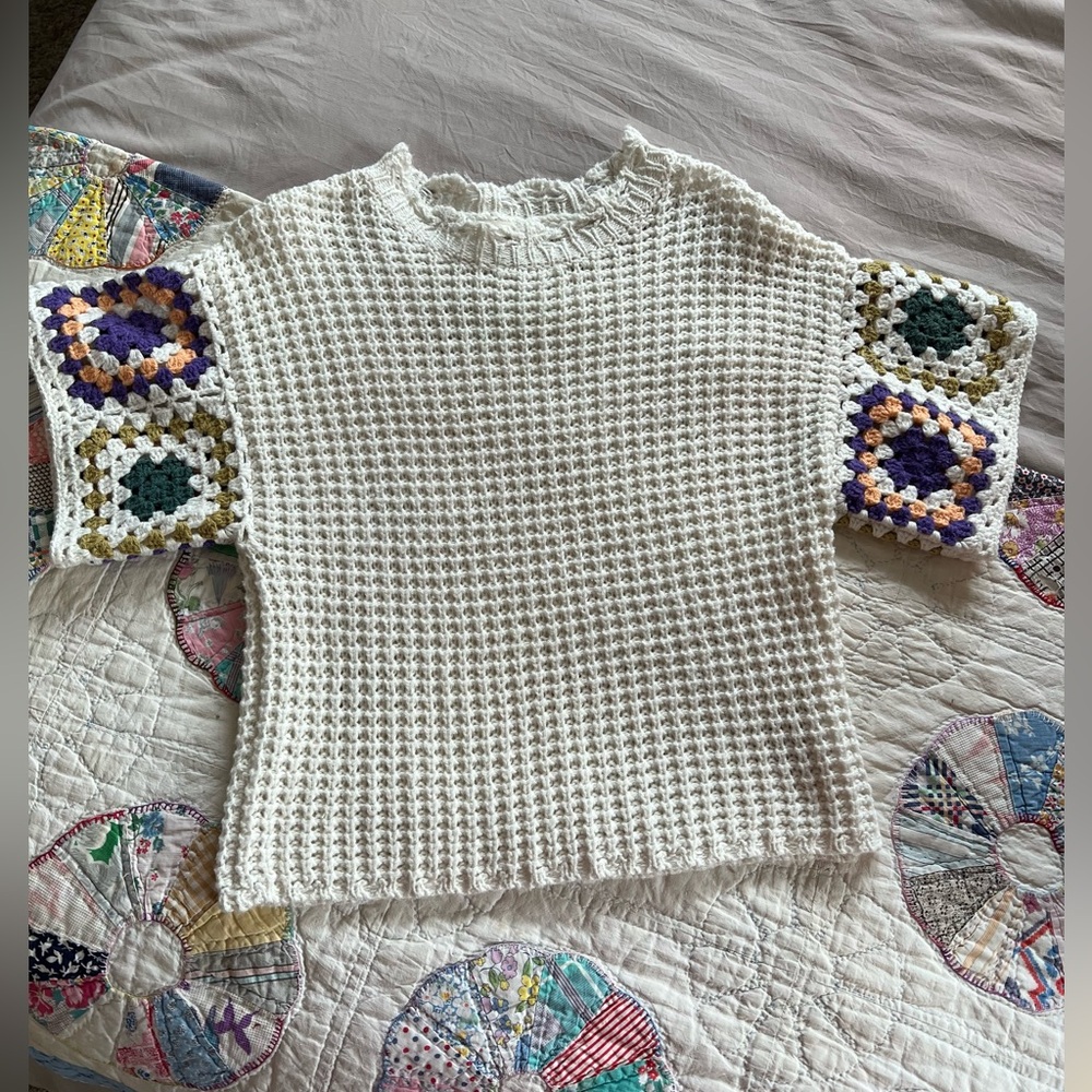 Crochet sweater top size small